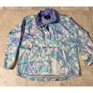 Lauren James Women's Lightweight Hidden Hood W/Pockets Rain Jacket Size L Camo